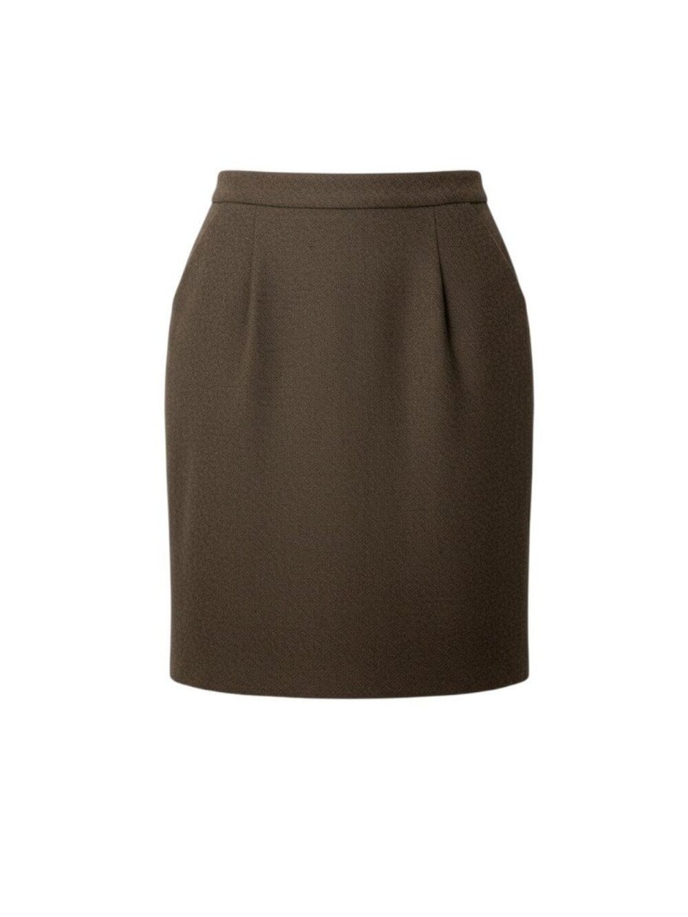 Chanel Pencil Skirt Wool Knee Length Brown 38
